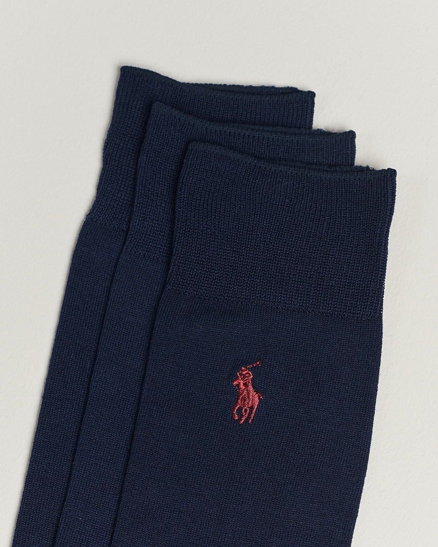 Herren | Kleidung | Polo Ralph Lauren | 3-Pack Mercerized Cotton Socks Navy