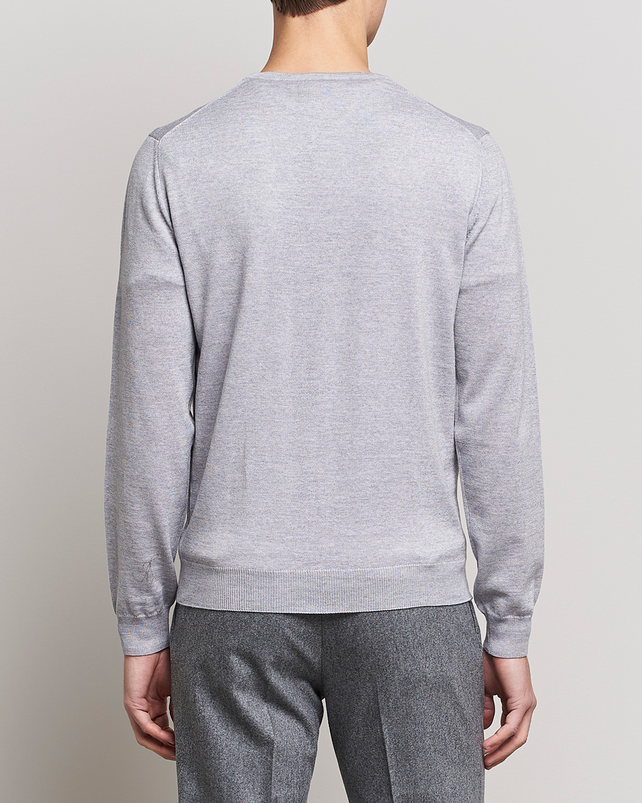 Herren | Pullover | Stenströms | Merino Crew Neck Light Grey