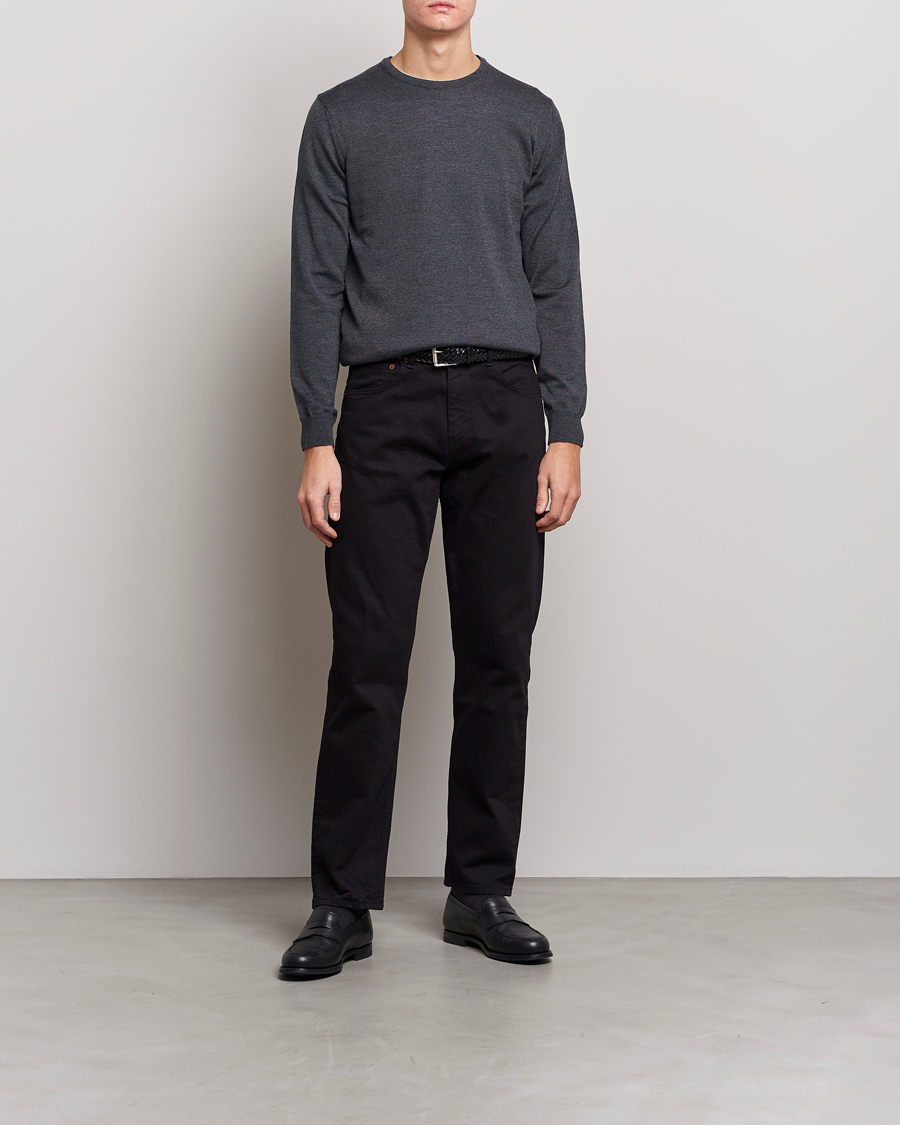 Herren | Pullover | Stenströms | Merino Crew Neck Anthracite