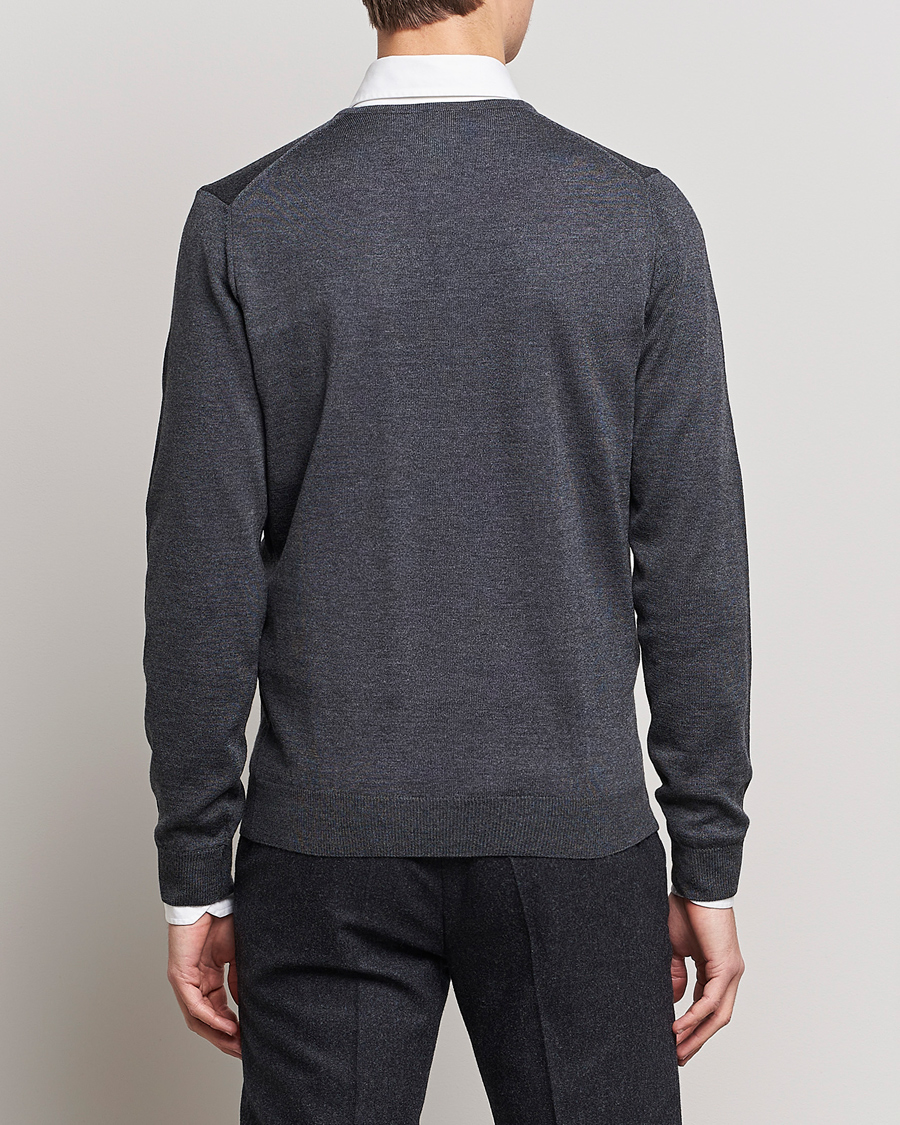 Herren | Pullover | Stenströms | Merino V-Neck Anthracite