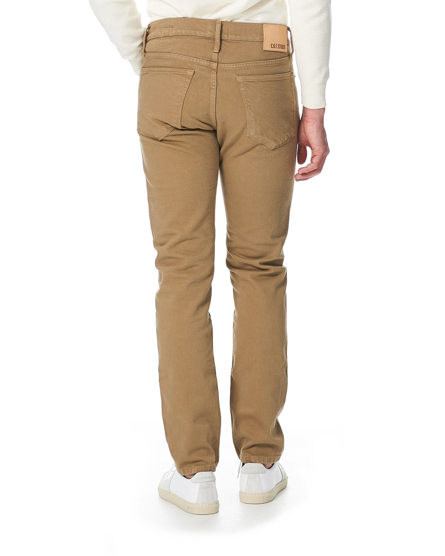 Herren | Jeans | C.O.F. Studio | M7 Tapered Organic Cotton Stretch Jeans Khaki Beige