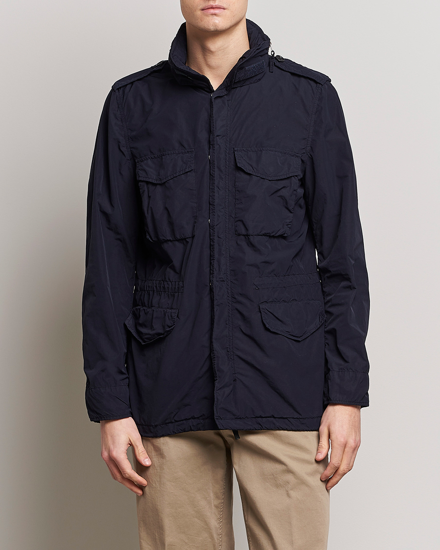 Herren | Frühlingsjacken | Aspesi | Giubotto Garment Dyed Field Jacket Navy