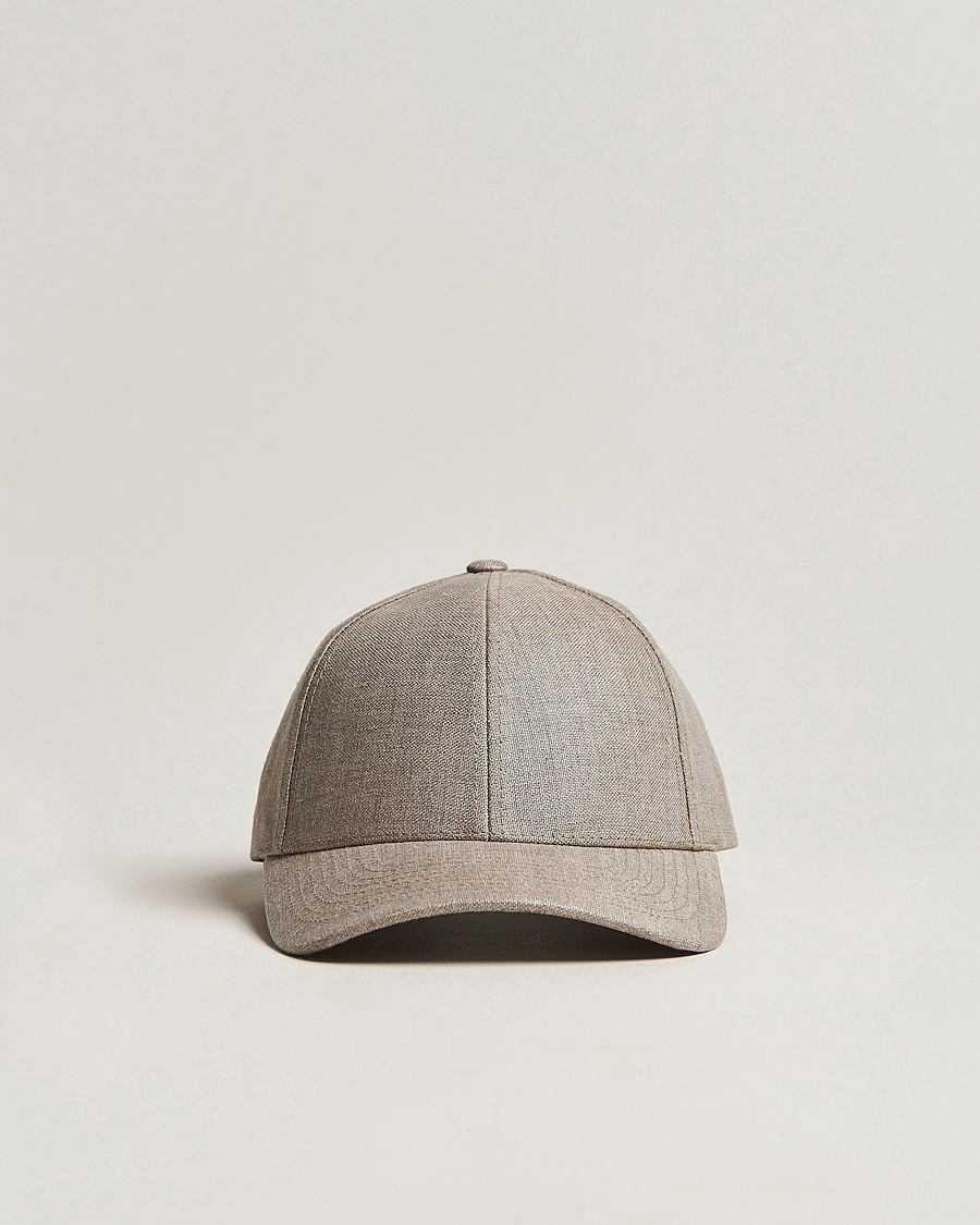Herren | Hüte & Mützen | Varsity Headwear | Linen Baseball Cap Argent Khaki
