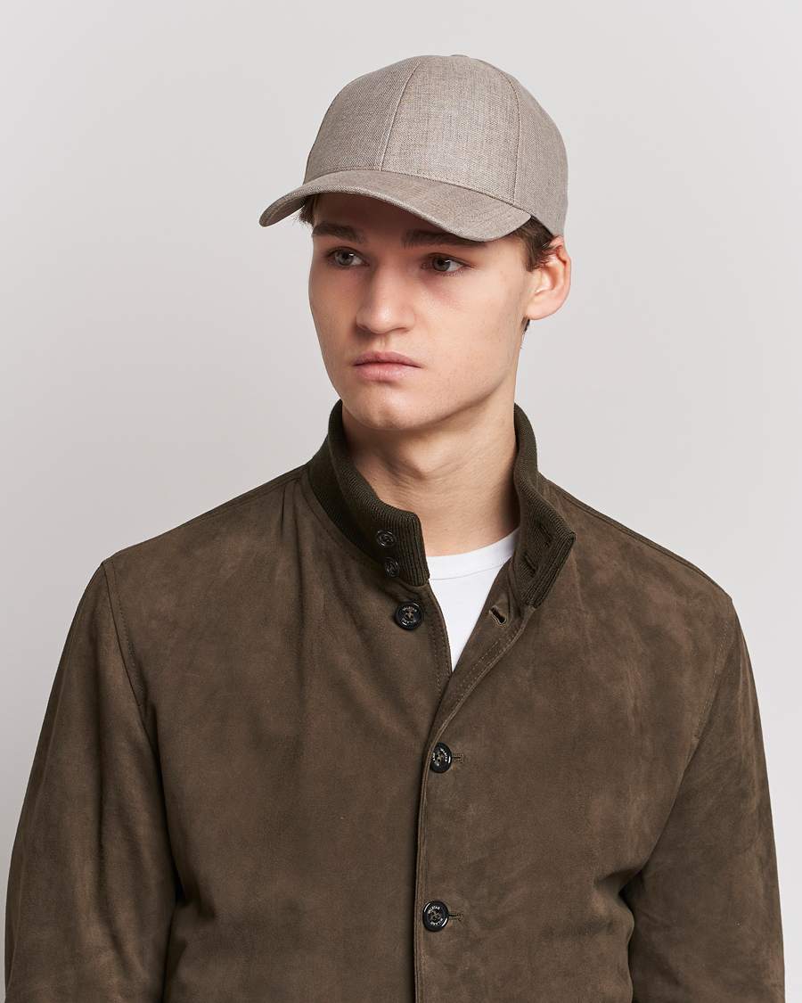 Herren | Contemporary Creators | Varsity Headwear | Linen Baseball Cap Argent Khaki