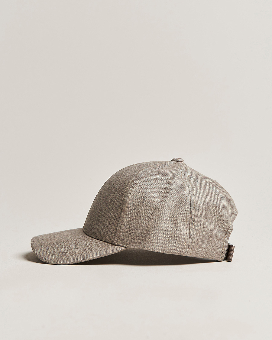 Herren | Hüte & Mützen | Varsity Headwear | Linen Baseball Cap Argent Khaki