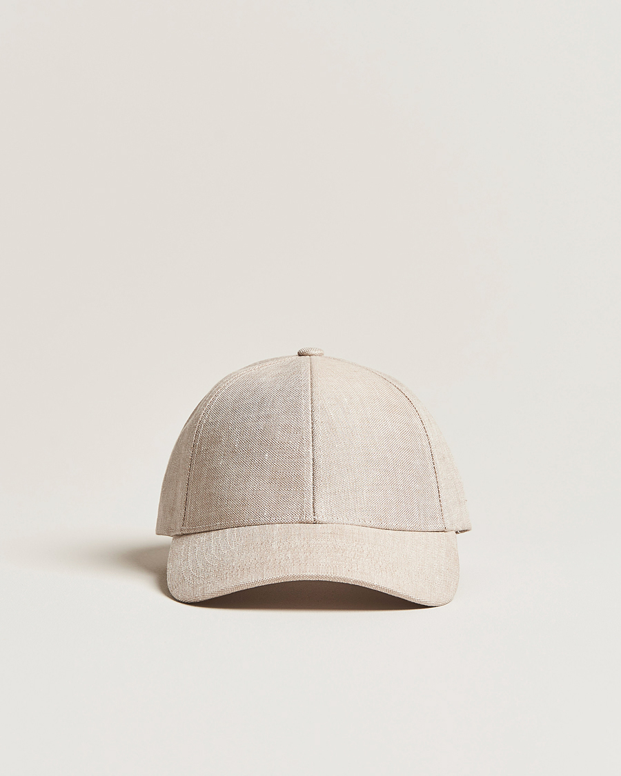 Herren | Varsity Headwear Linen Baseball Cap Hampton Beige | Varsity Headwear | Linen Baseball Cap Hampton Beige