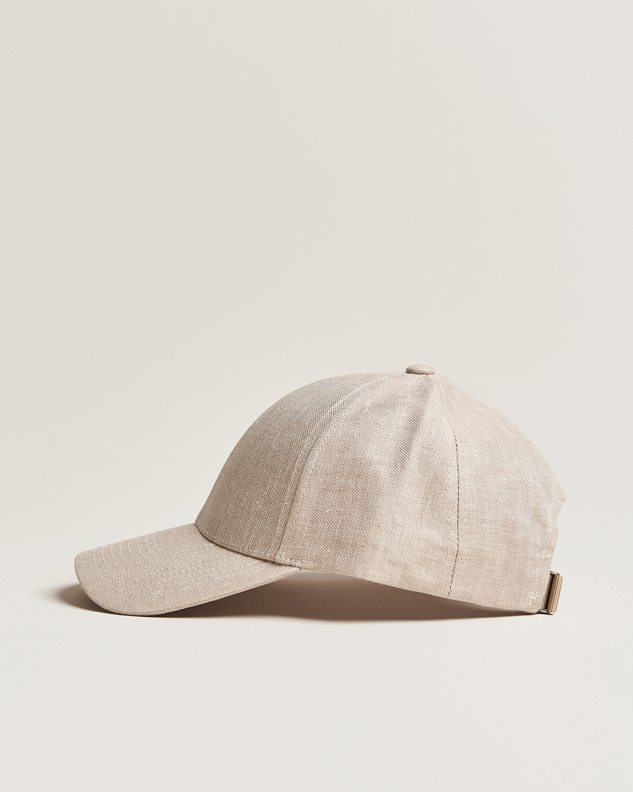 Herren | Varsity Headwear Linen Baseball Cap Hampton Beige | Varsity Headwear | Linen Baseball Cap Hampton Beige