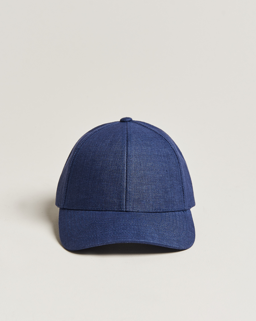Herren | Hüte & Mützen | Varsity Headwear | Linen Baseball Cap Oxford Blue