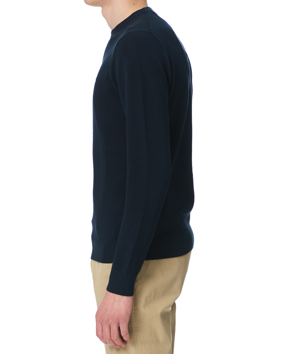 Herren | Pullover | GANT | Cotton Pique Crew Neck Eavning Blue