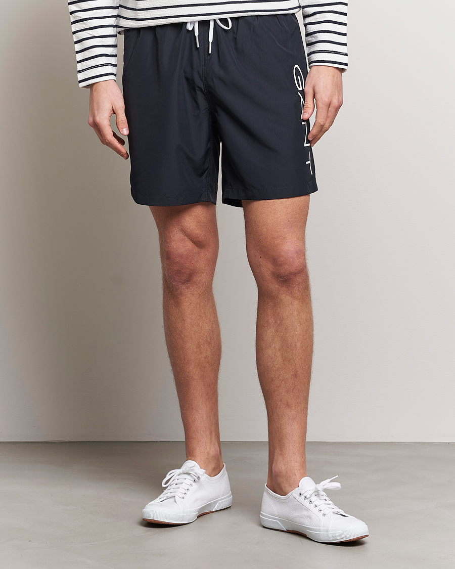 Herren | Badehosen | GANT | Lightweight Logo Swimshorts Black