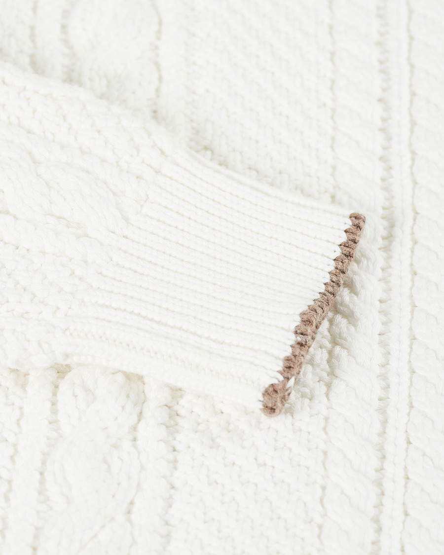 Herren | Pullover | Brunello Cucinelli | Cotton Aran Cable Sweater Off White