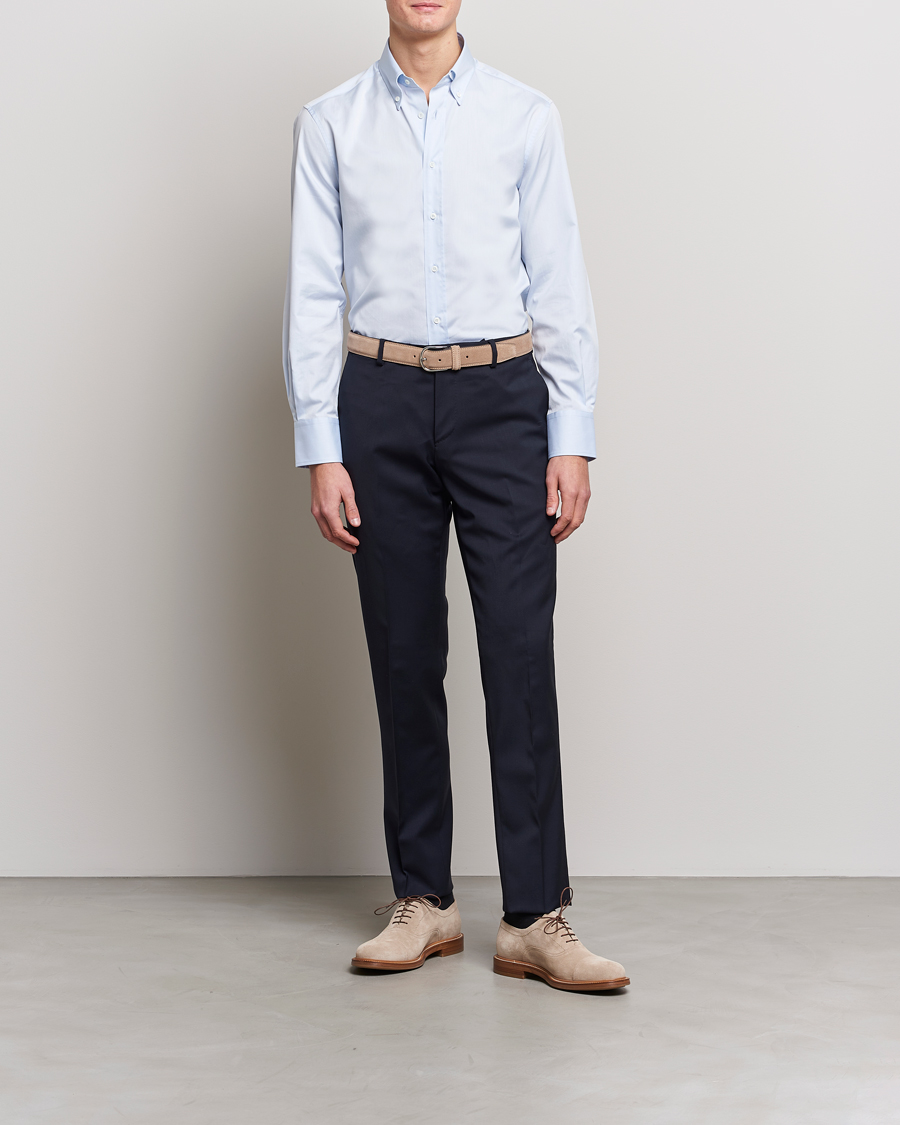 Herren | Hemden | Brunello Cucinelli | Slim Fit Twill Button Down Shirt Light Blue