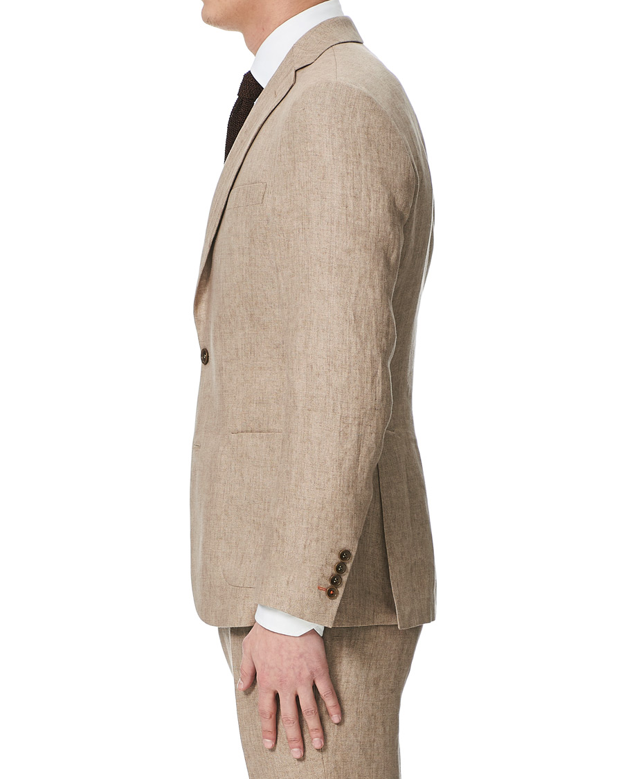 Herren | Sakkos | Morris | Sebastian Linen Patch Pocket Blazer Khaki