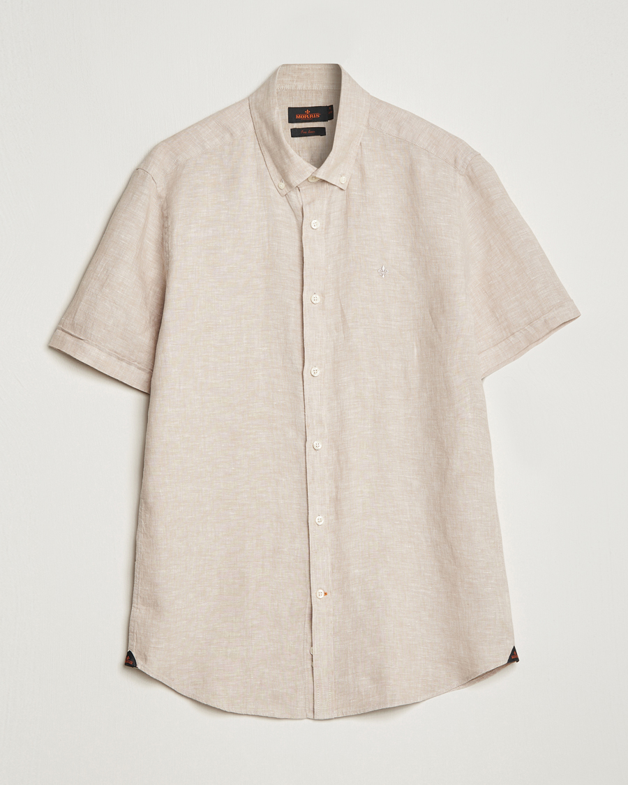 Herren | Hemden | Morris | Douglas Short Sleeve Linen Shirt Khaki