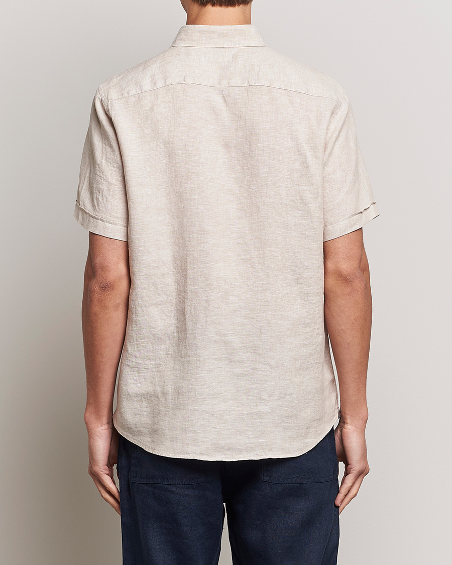 Herren | Hemden | Morris | Douglas Short Sleeve Linen Shirt Khaki