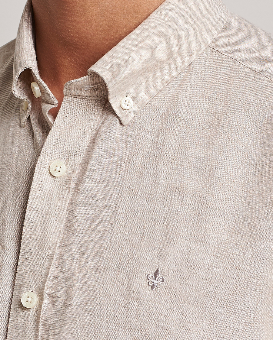 Herren | Hemden | Morris | Douglas Short Sleeve Linen Shirt Khaki