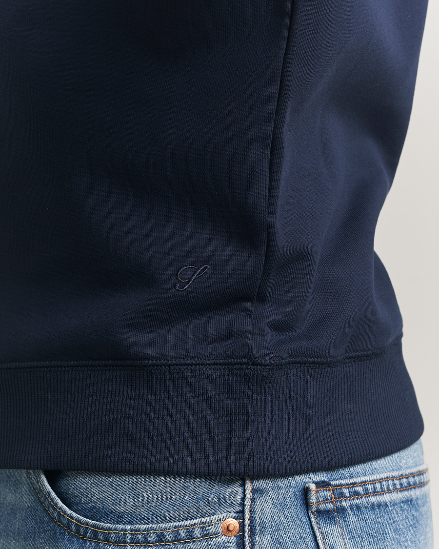 Herren | Pullover | Stenströms | Cotton Collage Crew Neck Navy