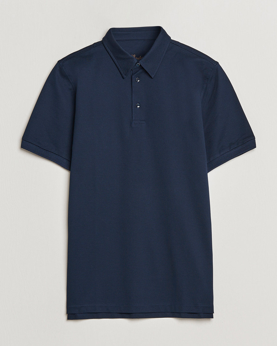Herren | Poloshirts | Stenströms | Cotton Polo Shirt Navy