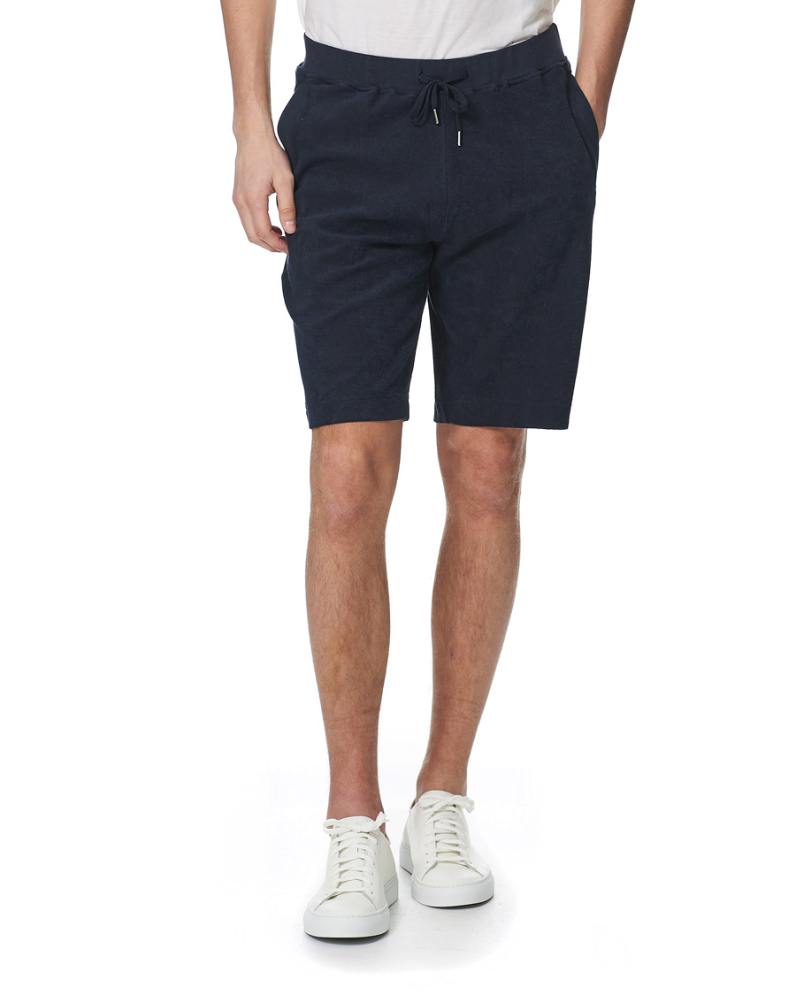 Herren | Shorts | Sunspel | Organic Cotton Towelling Shorts Navy