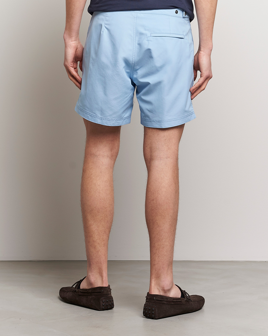 Herren | Badehosen | Sunspel | Recycled Seaqual Tailored Swim Shorts Light Blue