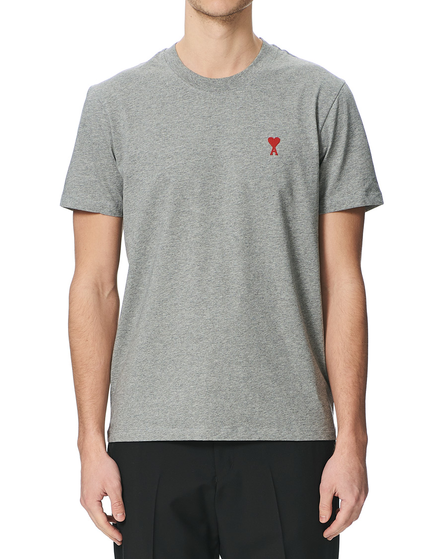 Herren | T-Shirts | AMI | Heart Short Sleeve Tee Heather Grey