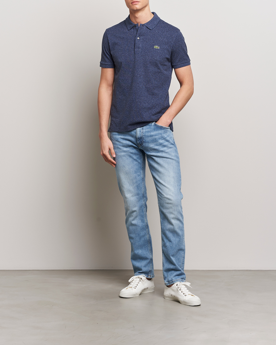 Herren | Poloshirts | Lacoste | Slim Fit Polo Piké Heather Nebula