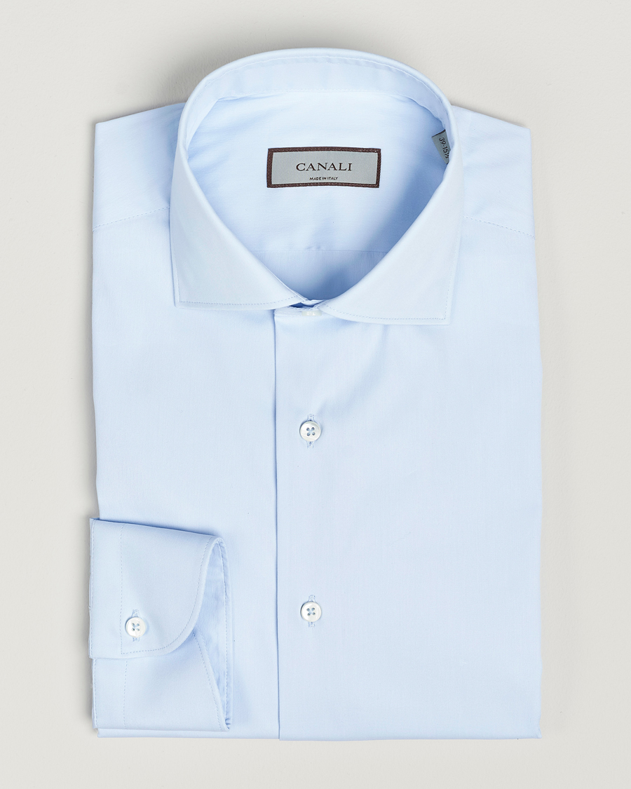 Men | | Canali | Slim Fit Cotton/Stretch Shirt Light Blue