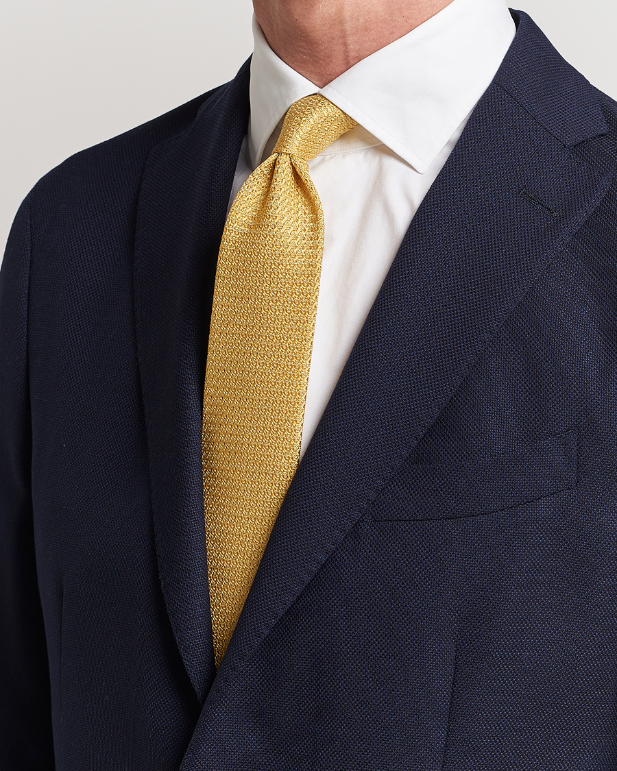Herren | Amanda Christensen Silk Grenadine 8 cm Tie Lemon | Amanda Christensen | Silk Grenadine 8 cm Tie Lemon