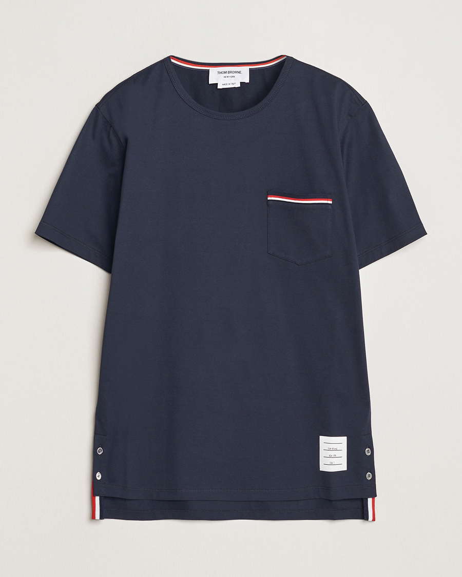 Herren | T-Shirts | Thom Browne | Short Sleeve Pocket T-Shirt Navy