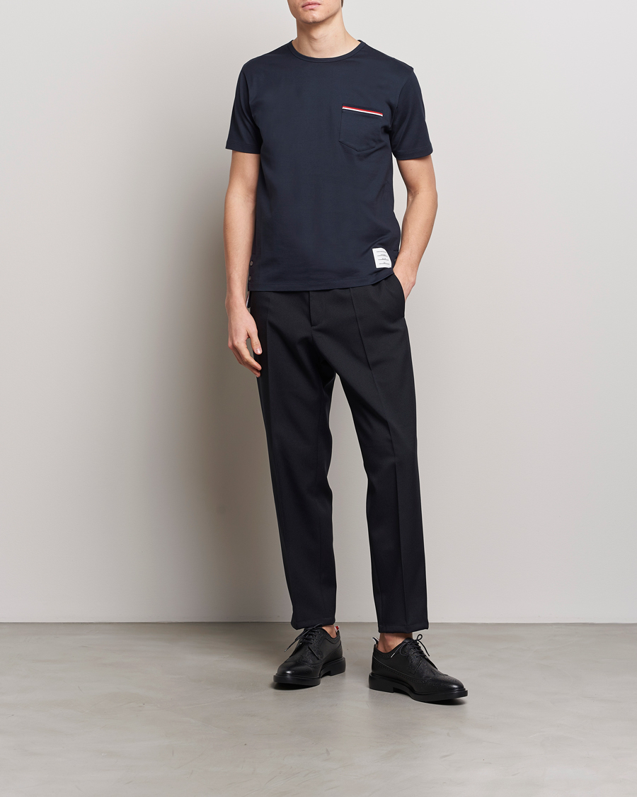 Herren | T-Shirts | Thom Browne | Short Sleeve Pocket T-Shirt Navy