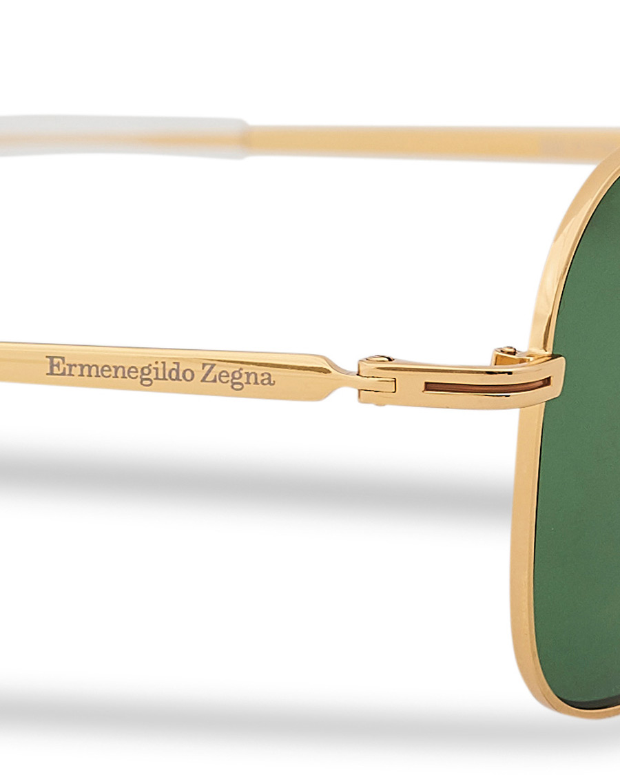 Herren | Ermenegildo Zegna EZ0174 Sunglasses Shiny Deep Gold/Green | Ermenegildo Zegna | EZ0174 Sunglasses Shiny Deep Gold/Green