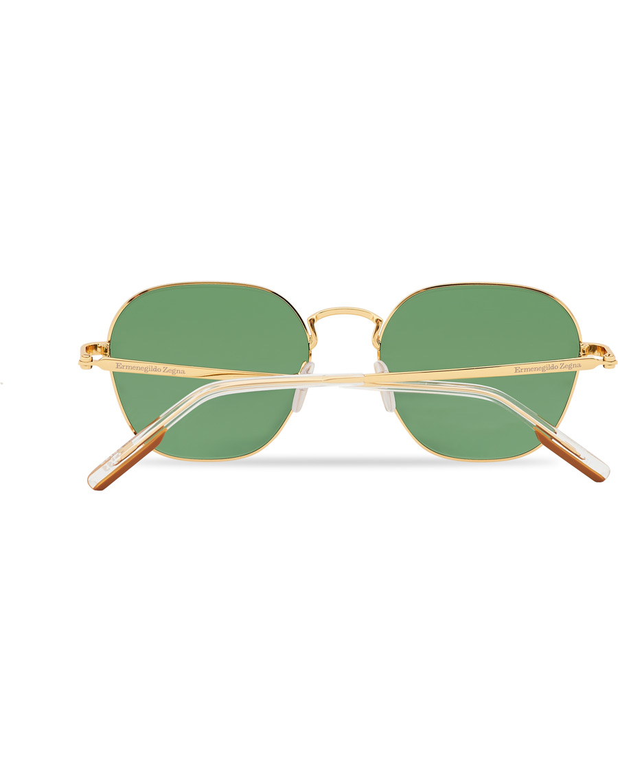Herren | Ermenegildo Zegna EZ0174 Sunglasses Shiny Deep Gold/Green | Ermenegildo Zegna | EZ0174 Sunglasses Shiny Deep Gold/Green