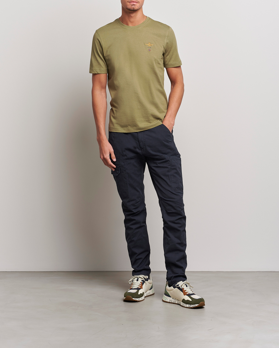 Herren | T-Shirts | Aeronautica Militare | TS1580 Crew Neck Tee Green