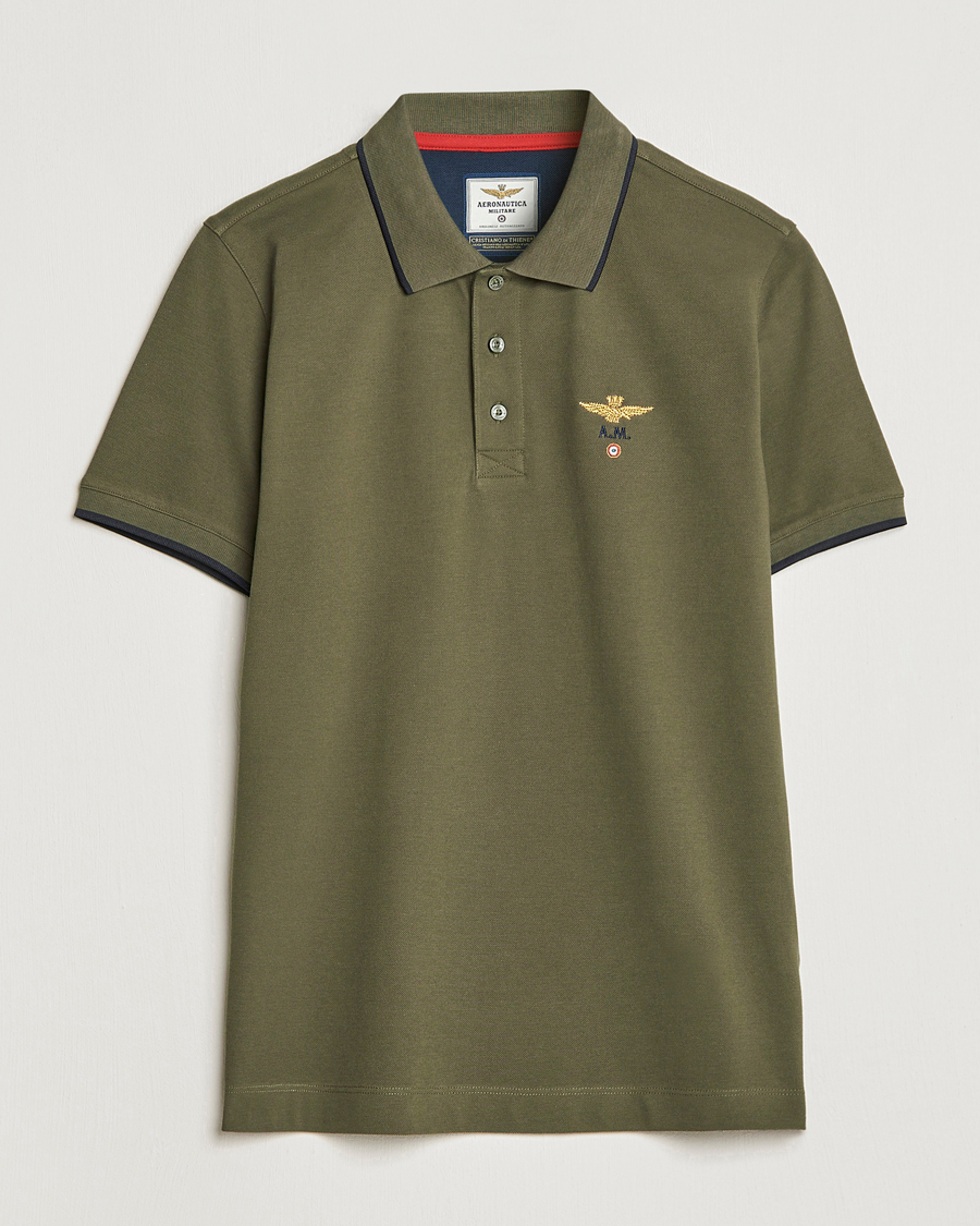 Herren | Poloshirts | Aeronautica Militare | Garment Dyed Cotton Polo Green
