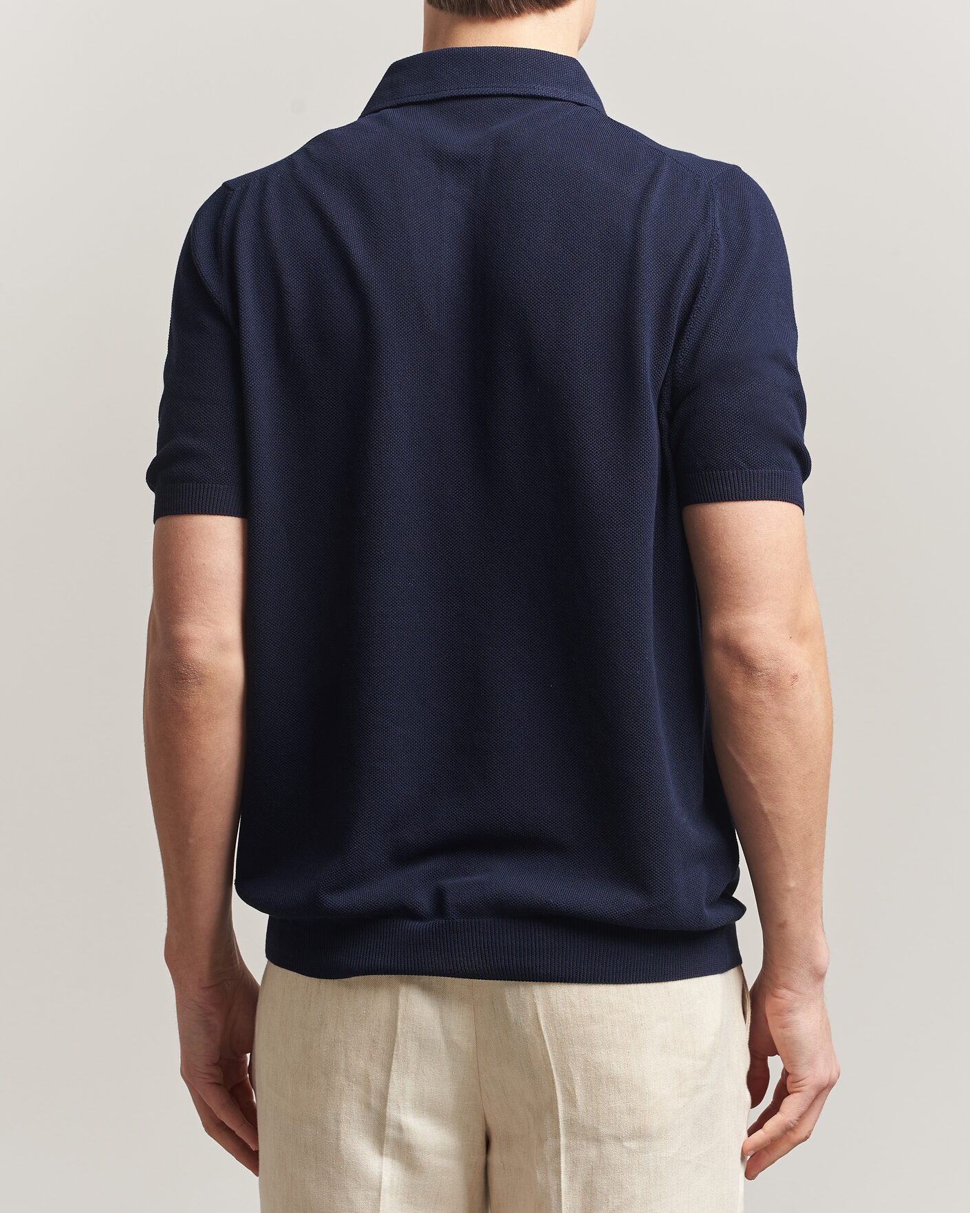Herren | Poloshirts | Gran Sasso | Structured Cotton Polo Navy