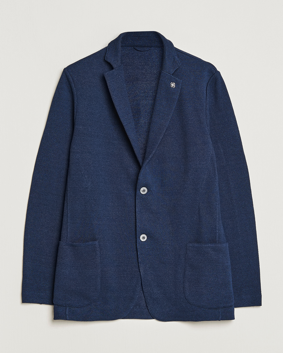 Herren | Sakkos | Gran Sasso | Structured Cotton/Linen Blazer Navy