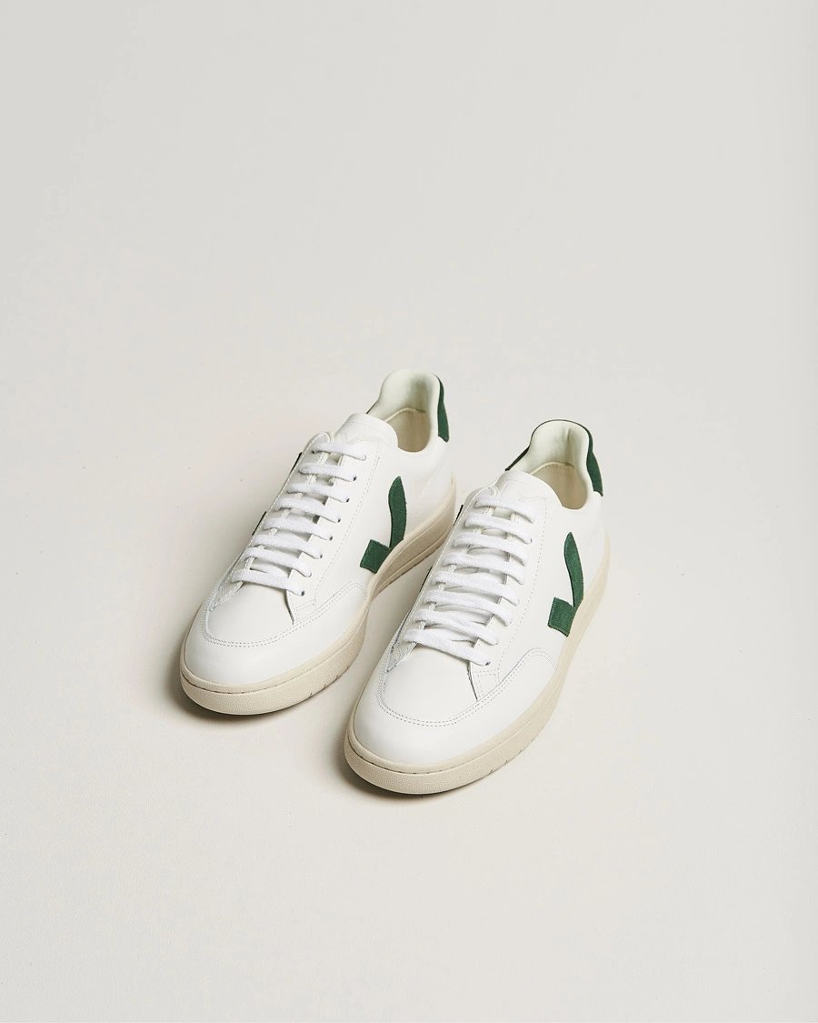 Herren | Wildlederschuhe | Veja | V-12 Leather Sneaker Extra White/Cypres
