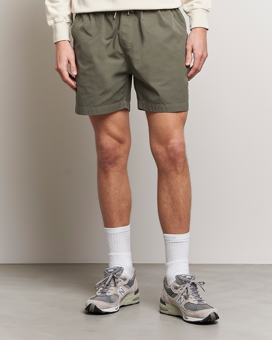 Men | Contemporary Creators | Colorful Standard | Classic Organic Twill Drawstring Shorts Dusty Olive
