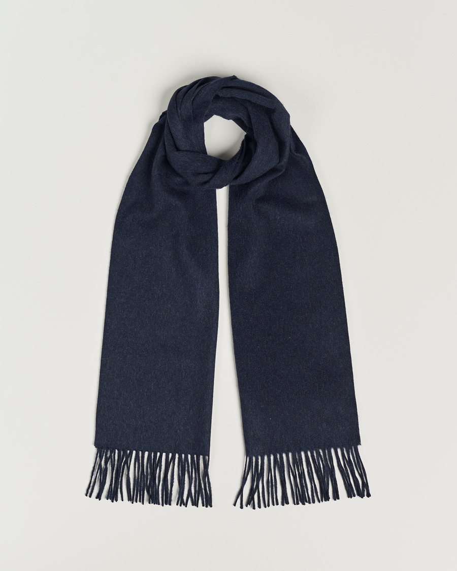 Herren | Piacenza Cashmere Cashmere Scarf Navy Melange | Piacenza Cashmere | Cashmere Scarf Navy Melange