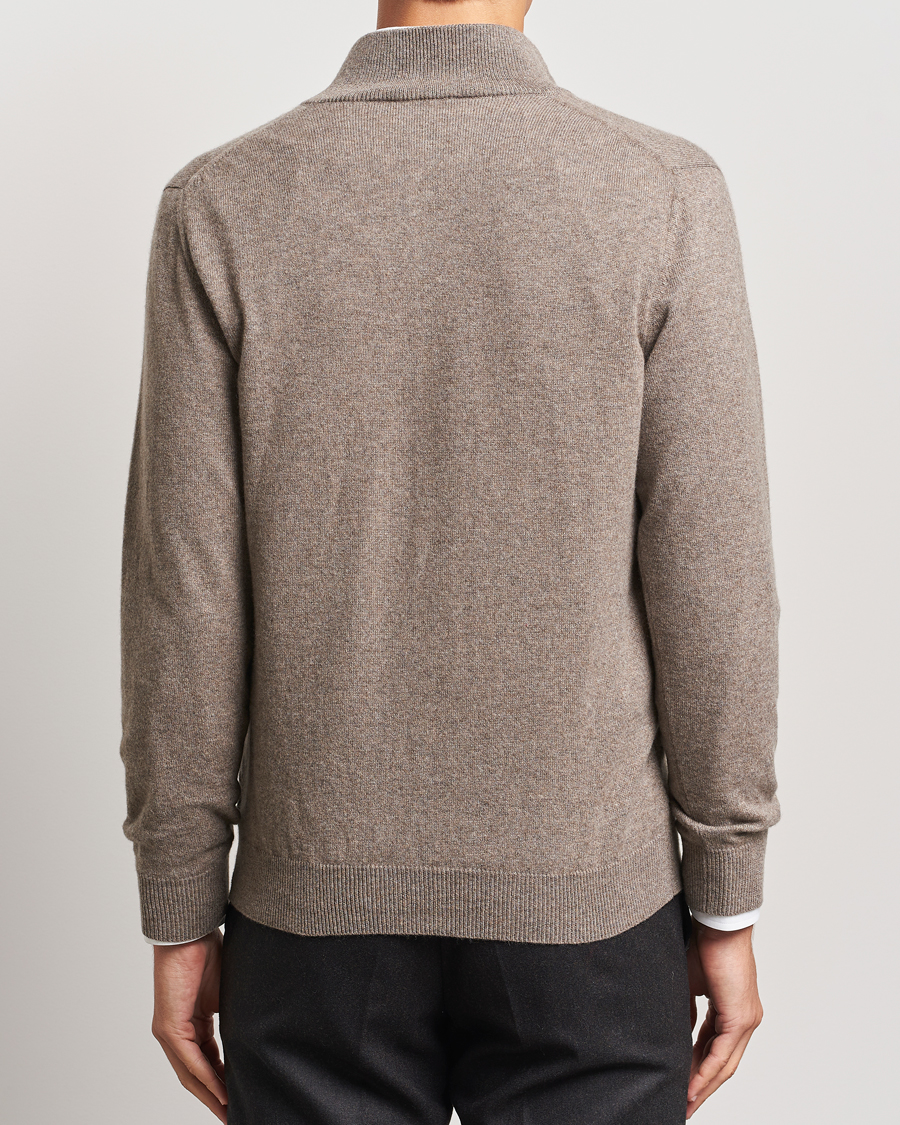 Herren | Pullover | Piacenza Cashmere | Cashmere Half Zip Sweater Brown