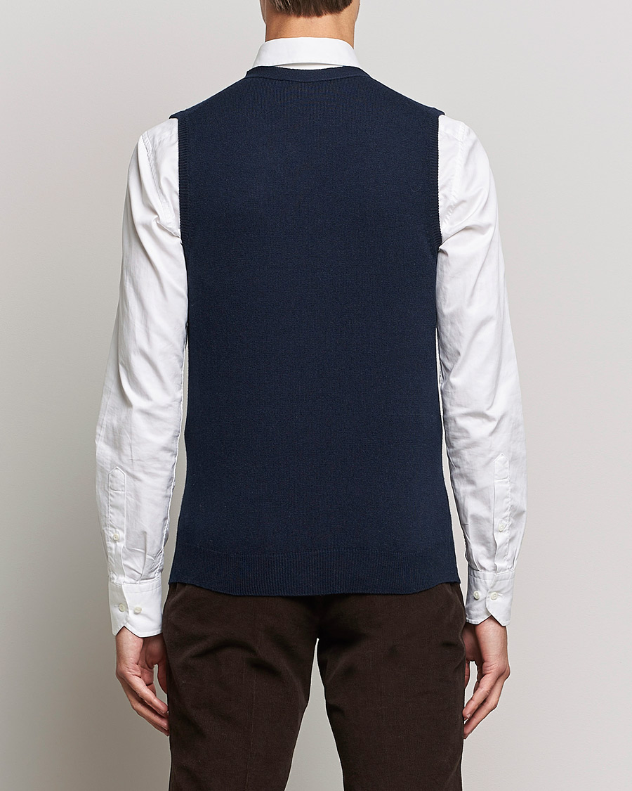 Herren | Pullover | Piacenza Cashmere | Cashmere Sleeveless Cardigan Navy
