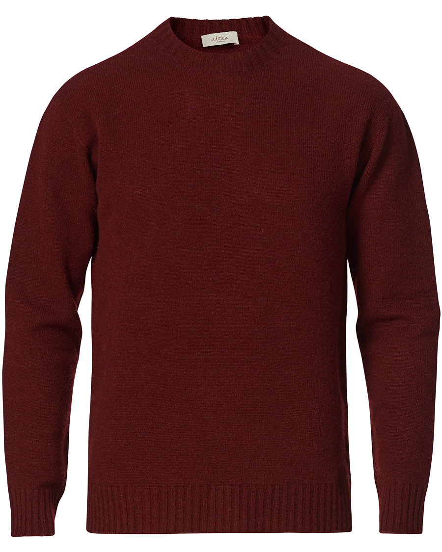 Herren | Pullover | Altea | Wool/Cashmere Crew Neck Sweater Burgundy