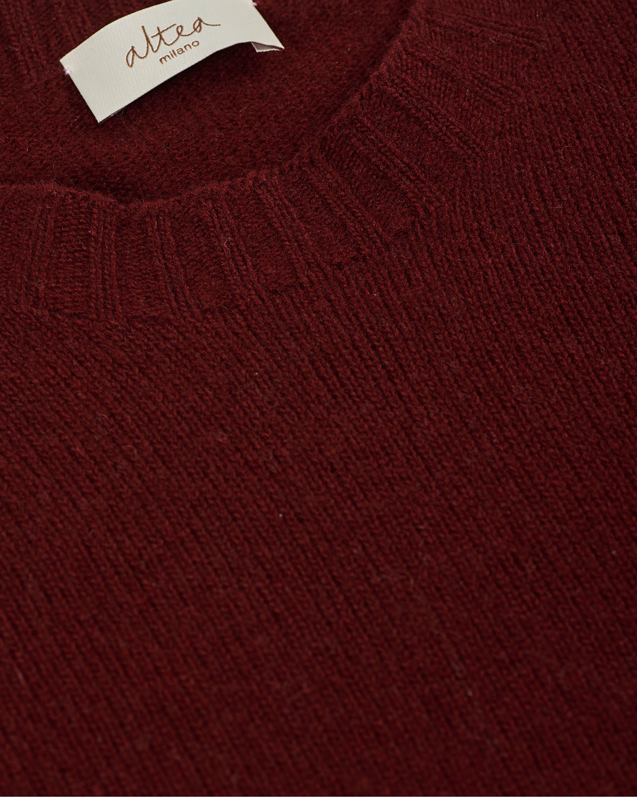 Herren | Pullover | Altea | Wool/Cashmere Crew Neck Sweater Burgundy