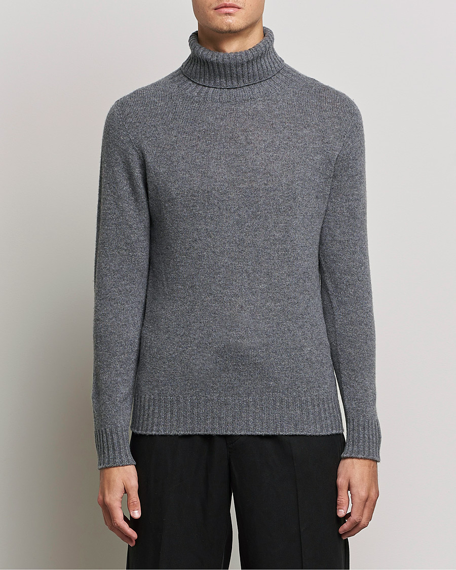 Herren | Pullover | Altea | Wool/Cashmere Turtleneck Sweater Heather Grey