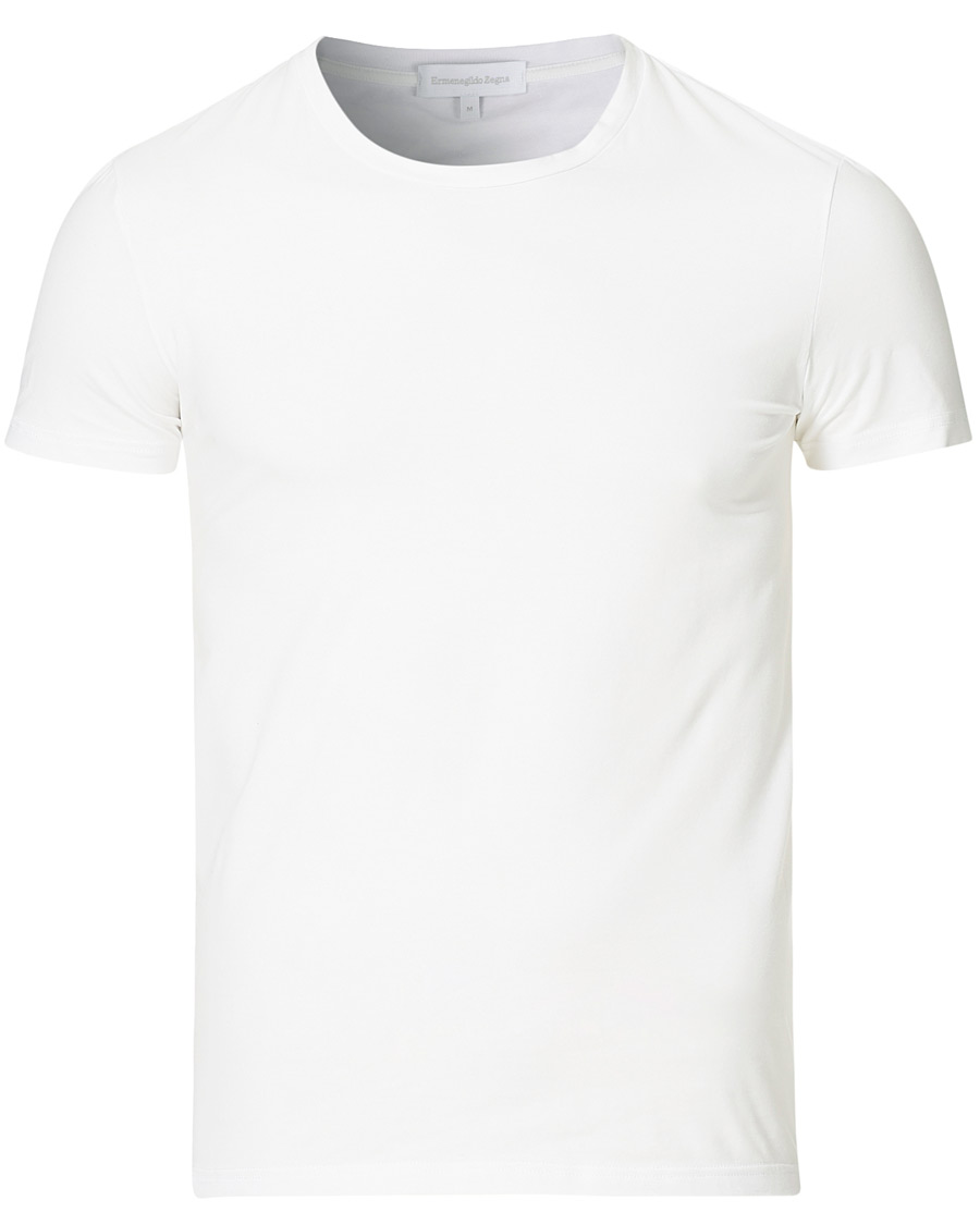Herren | T-Shirts | Zegna | Cotton Stretch Crew Neck T-Shirt White