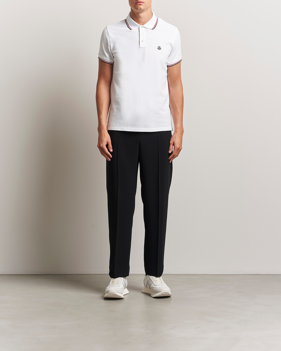 Herren | Poloshirts | Moncler | Contrast Rib Polo White