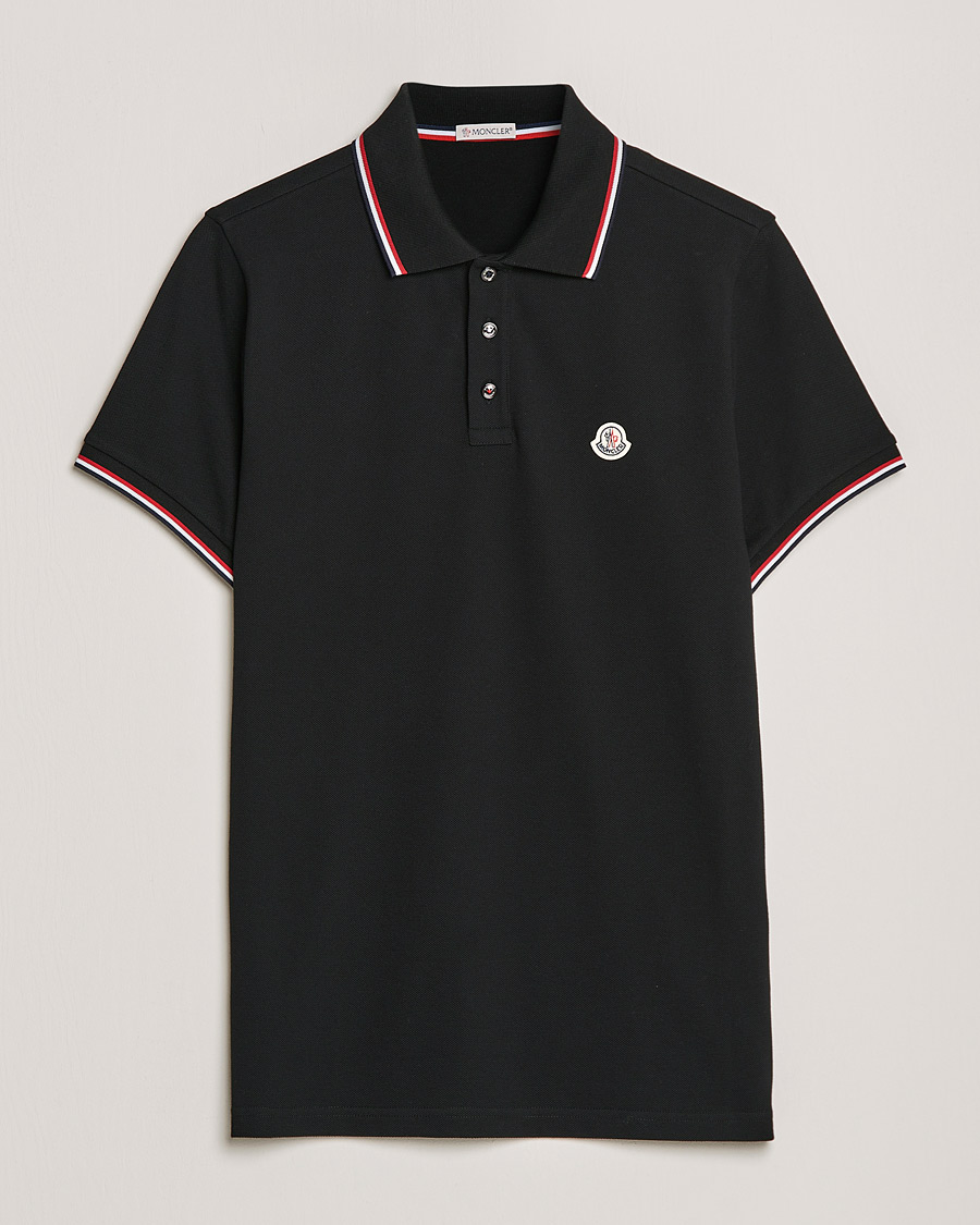 Herren | Poloshirts | Moncler | Contrast Rib Polo Black