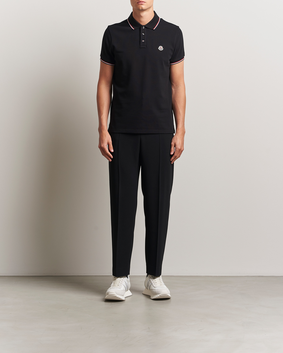 Herren | Poloshirts | Moncler | Contrast Rib Polo Black
