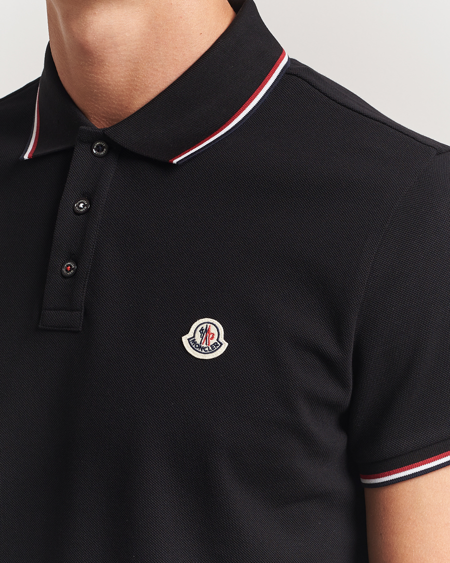 Herren | Poloshirts | Moncler | Contrast Rib Polo Black