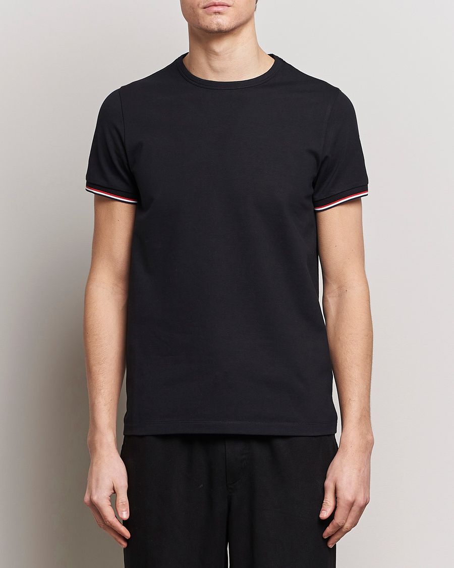 Herren | Schwartze t-shirts | Moncler | Shoulder Logo T-Shirt Black
